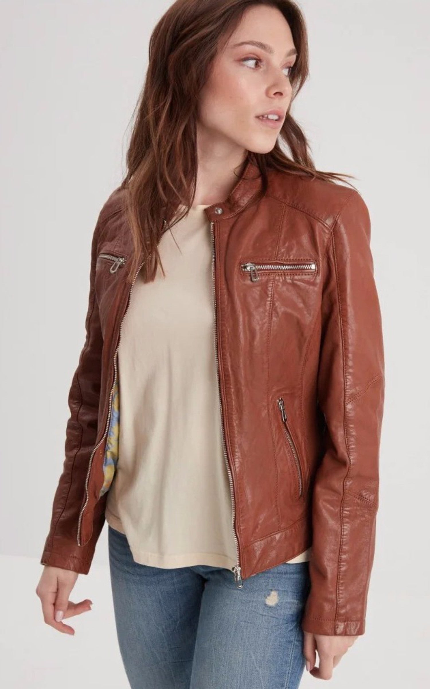 A &quot;JOLYA 102581&quot; Cognac Rose Garden Blouson Femme closed photo 2