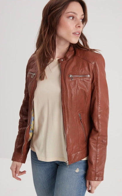 A &quot;JOLYA 102581&quot; Cognac Rose Garden Blouson Femme closed photo
