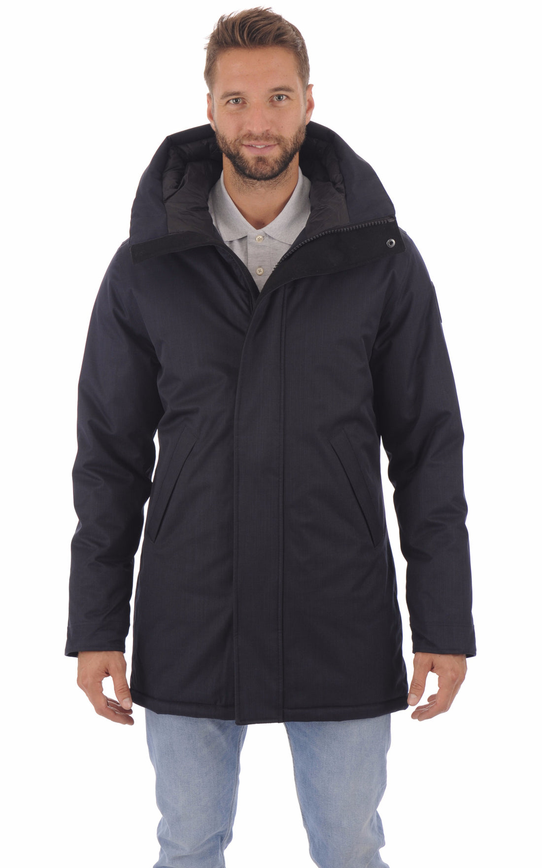 A &quot;PIERRE&quot; Navy Nobis 3/4 Doudoune Homme opened photo