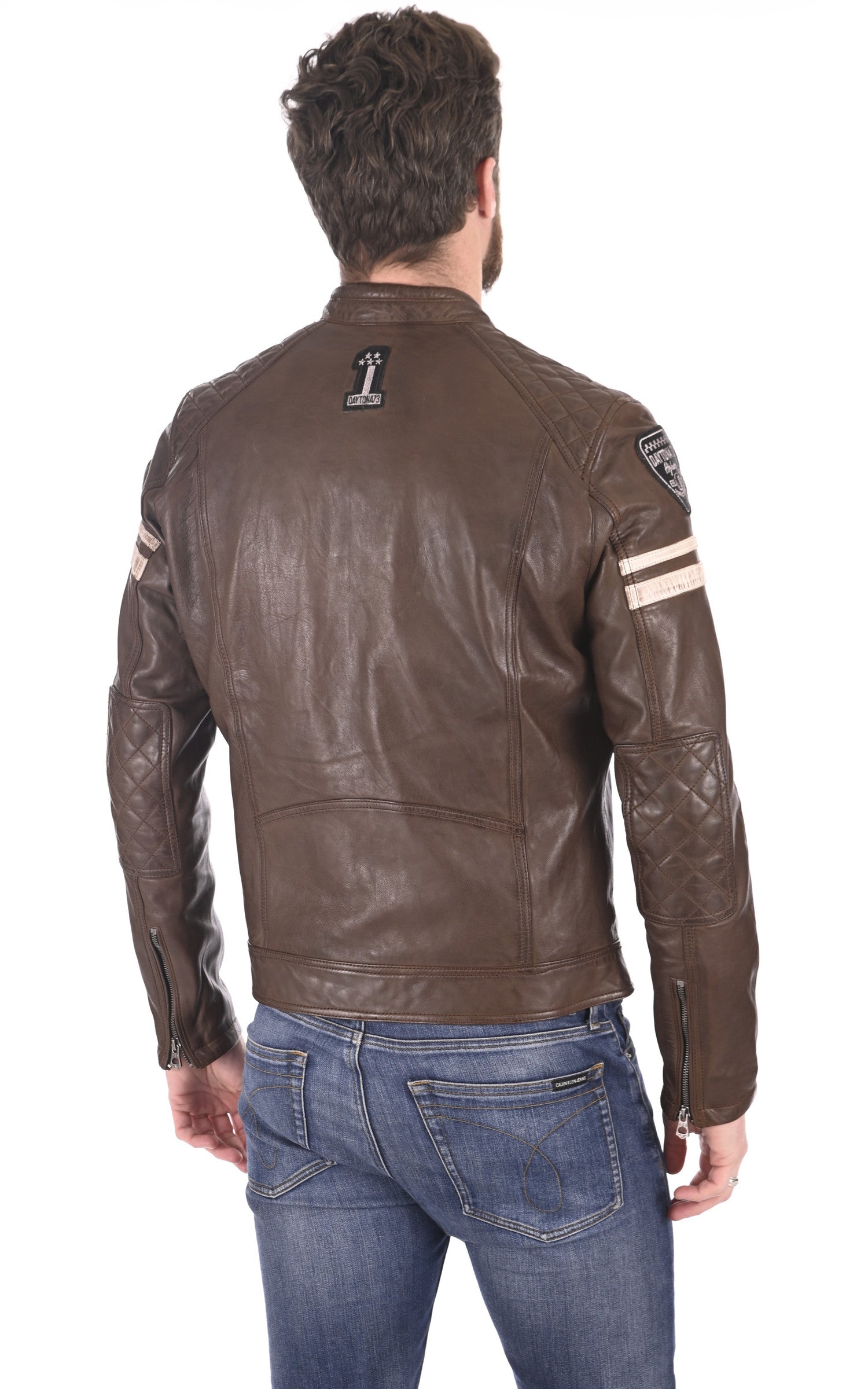 A &quot;WALKER 101282&quot; Marron Daytona 73 Blouson Homme back photo