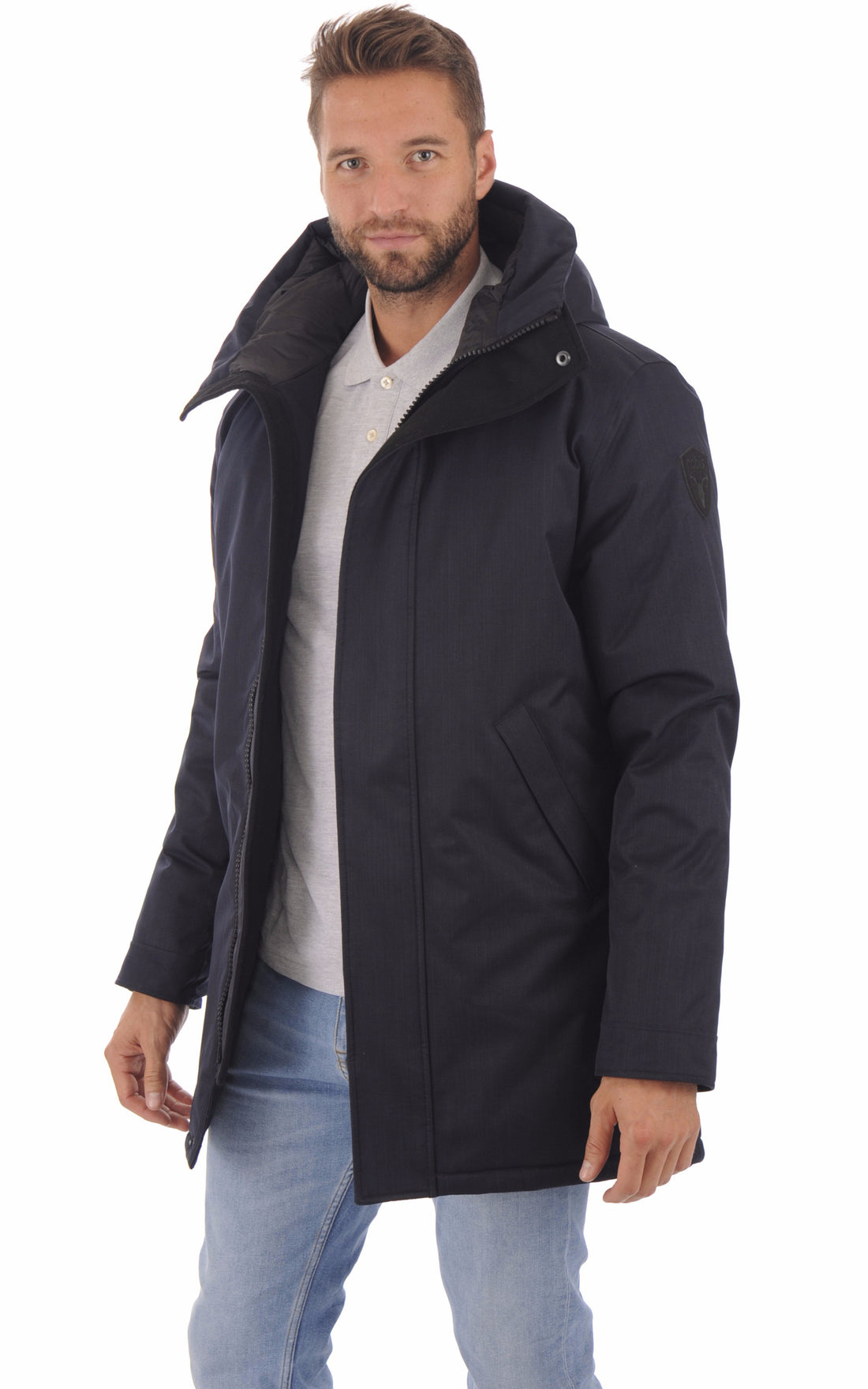 A &quot;PIERRE&quot; Navy Nobis 3/4 Doudoune Homme opened photo