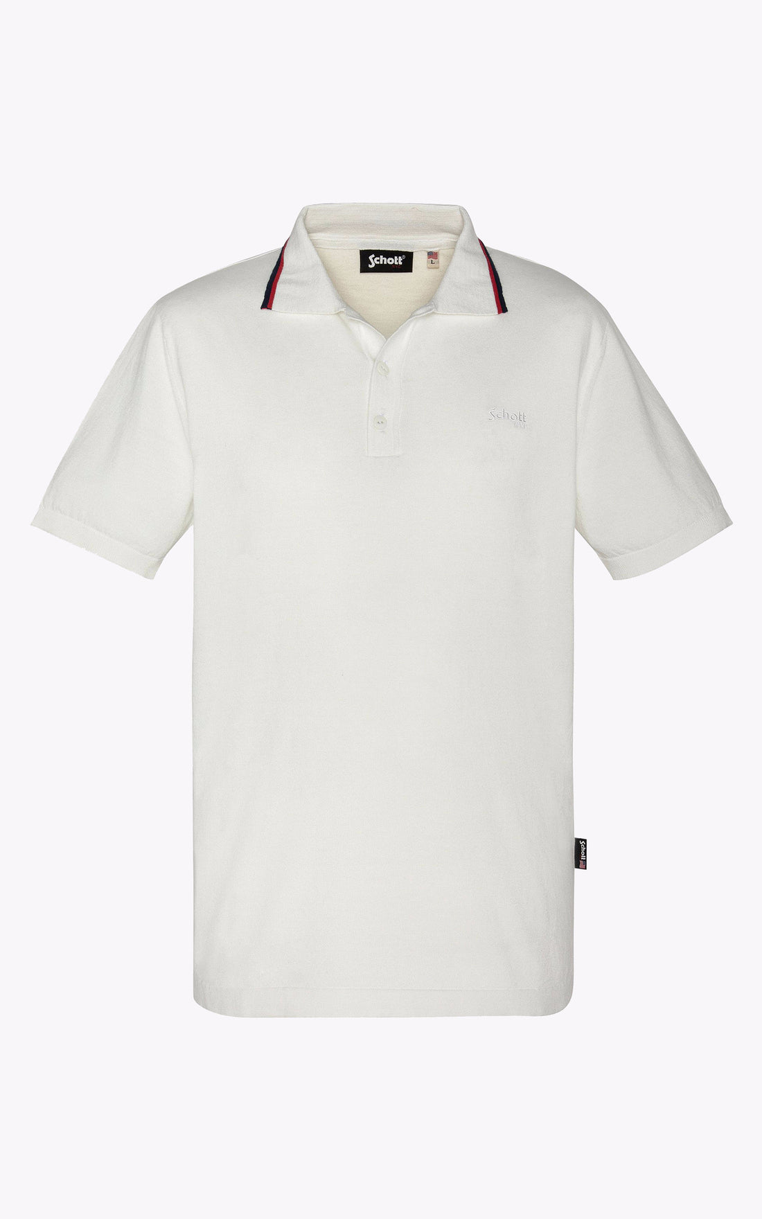 A &quot;PSCAMRON&quot; Blanc Schott Polo Homme opened photo