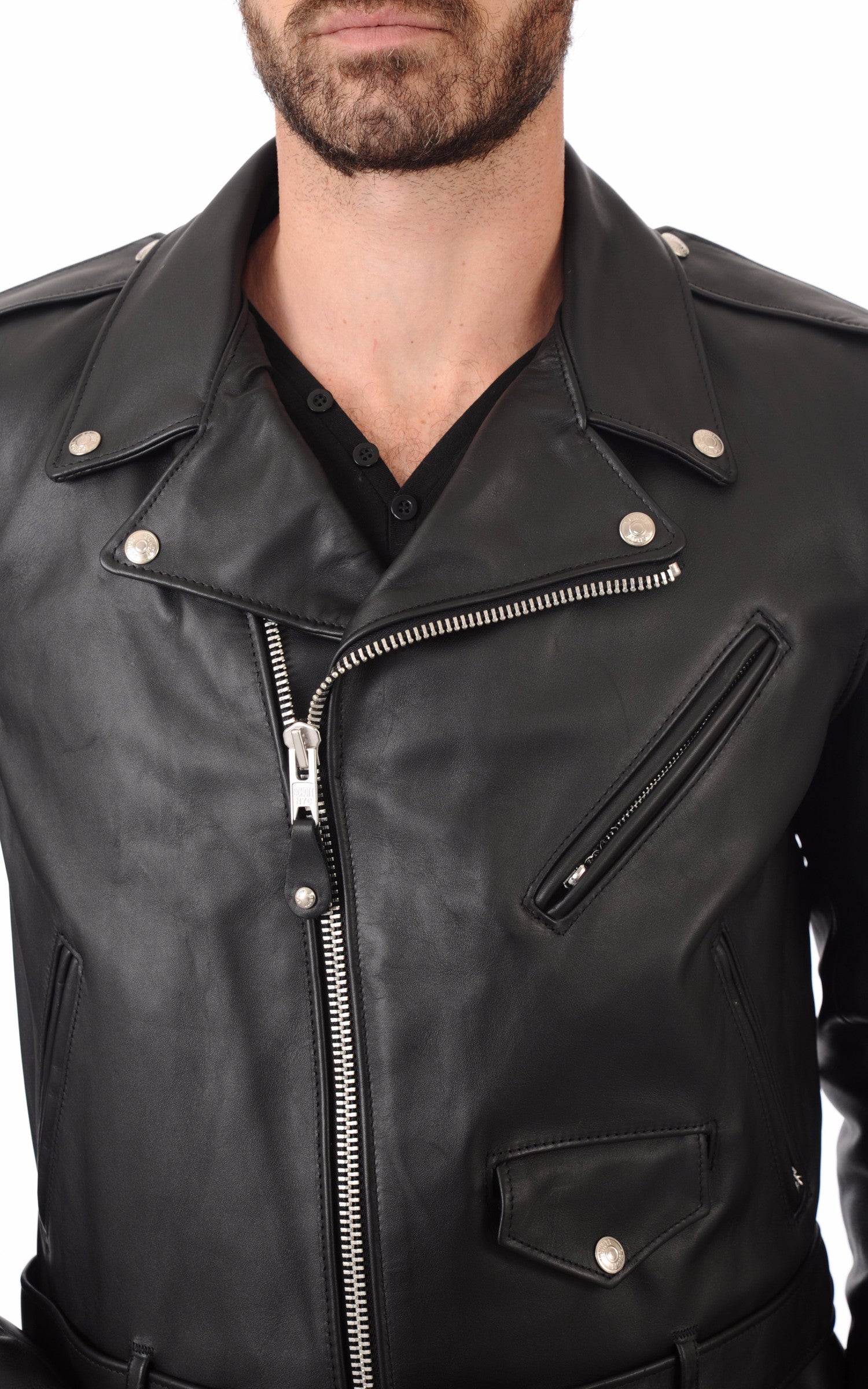 A &quot;618&quot; Noir Schott Perfecto Homme details photo 5