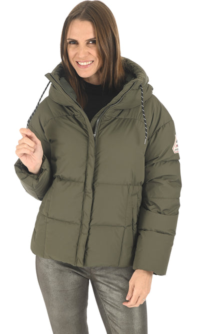 A &quot;HARMONIE 3&quot; Deep khaki Pyrenex Bl Doudoune Femme closed photo