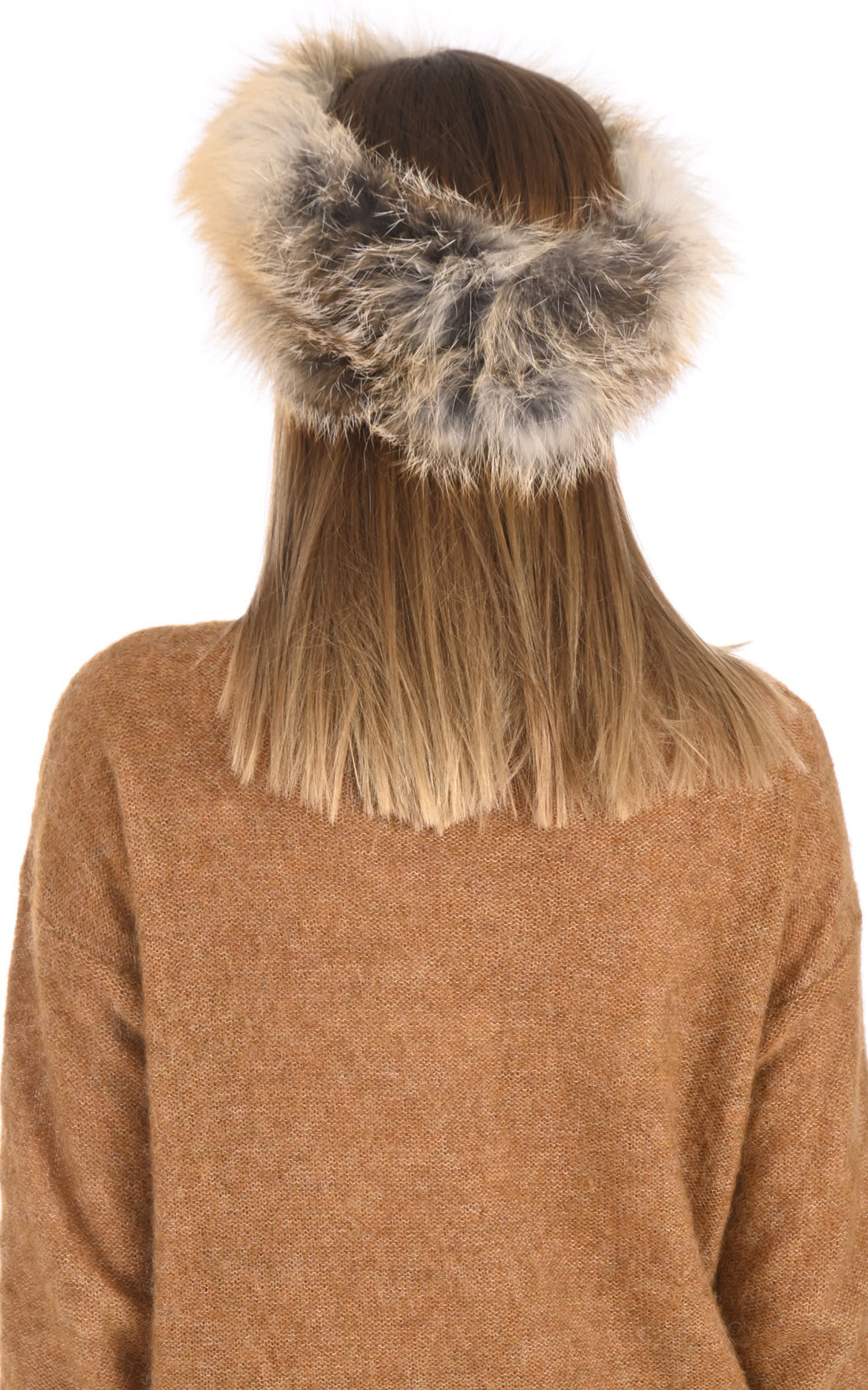 Bandeau Fourrure Accessoire Tsanikidis, modèle 3234 de couleur beige / taupe