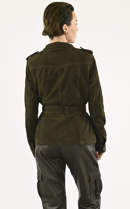 A &quot;TALIA&quot; Kaki La Canadienne Veste Femme back photo