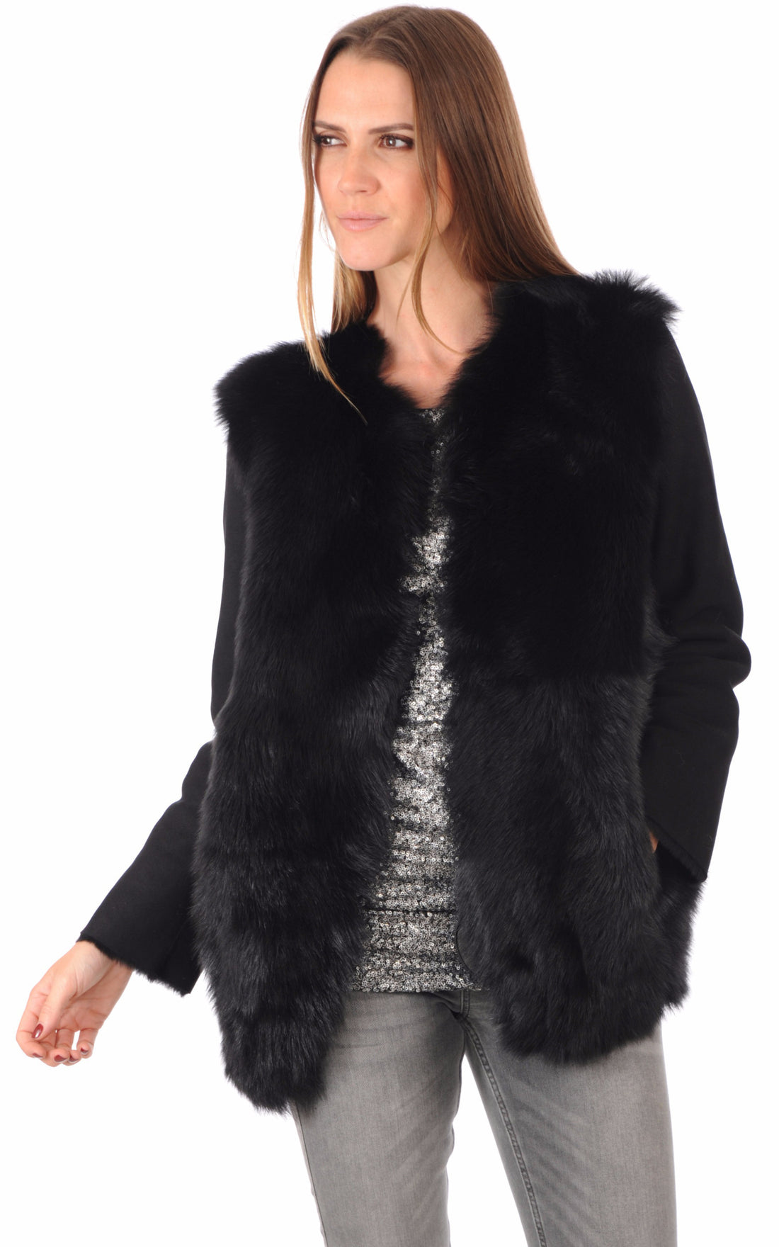 A &quot;LEONIE&quot; Noir JS Vassal Veste Femme opened photo