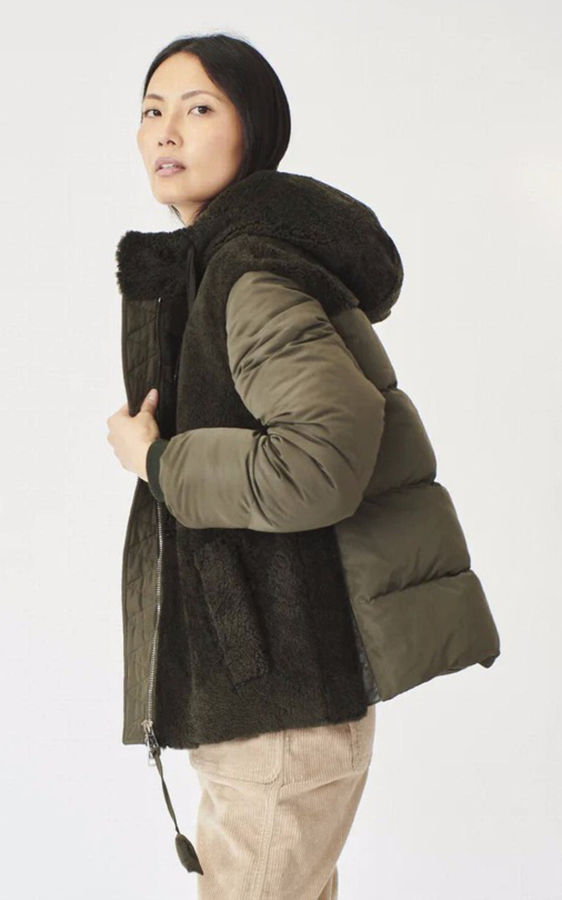 A &quot;33597&quot; Kaki Ventcouvert Veste Femme opened photo