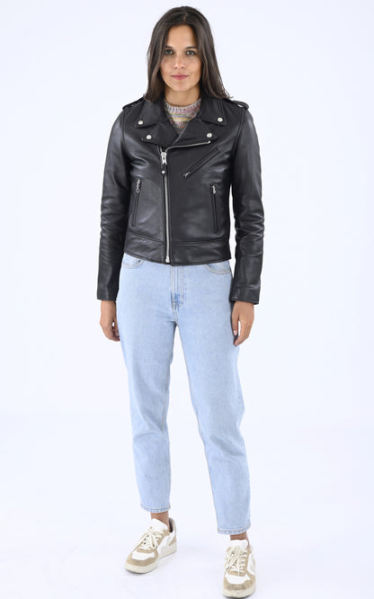 A &quot;LCW1601D&quot; Noir Schott Blouson Femme closed photo