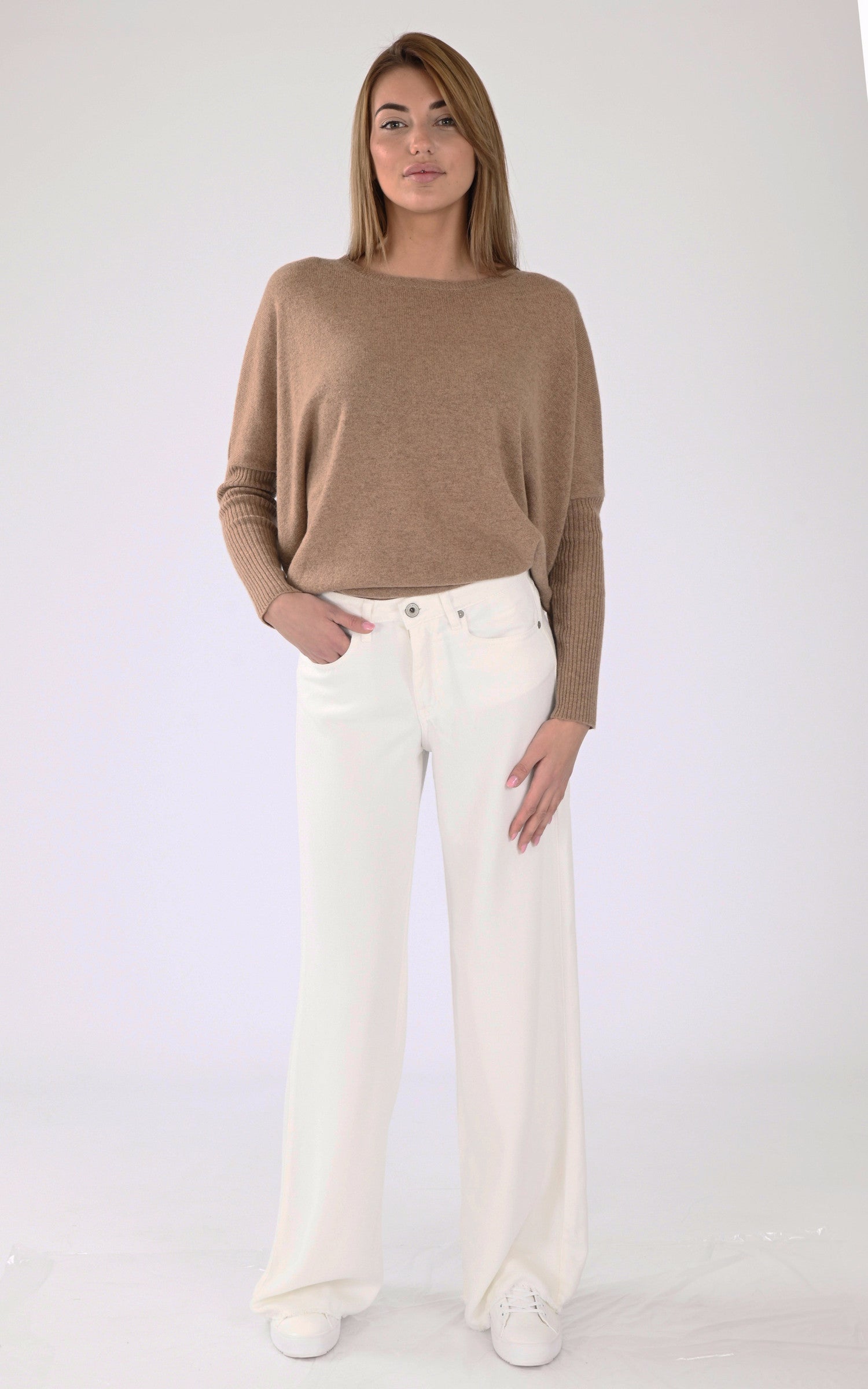 A &quot;JUDE&quot; Ecru Denim Studio Pantalon Femme closed photo