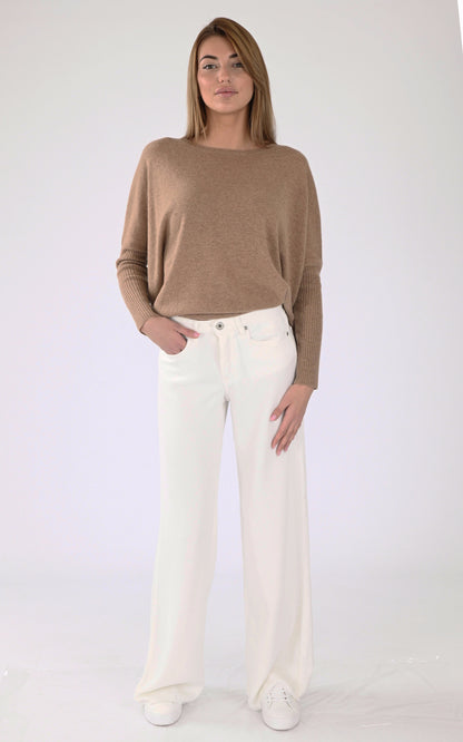 A &quot;JUDE&quot; Ecru Denim Studio Pantalon Femme closed photo
