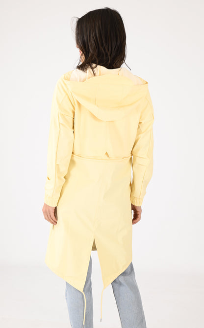 A &quot;18550 STRING PARKA&quot; Jaune Rains 7/8 Femme back photo