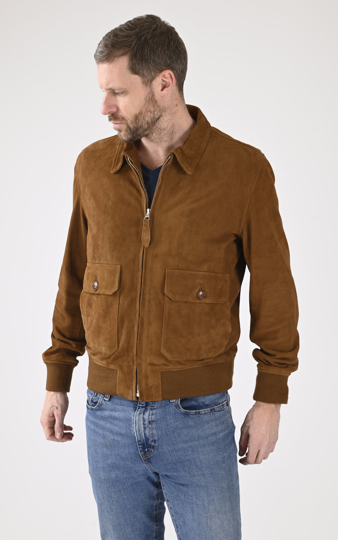 A &quot;LC AVIATOR S&quot; Cognac Schott Pilote Homme opened photo