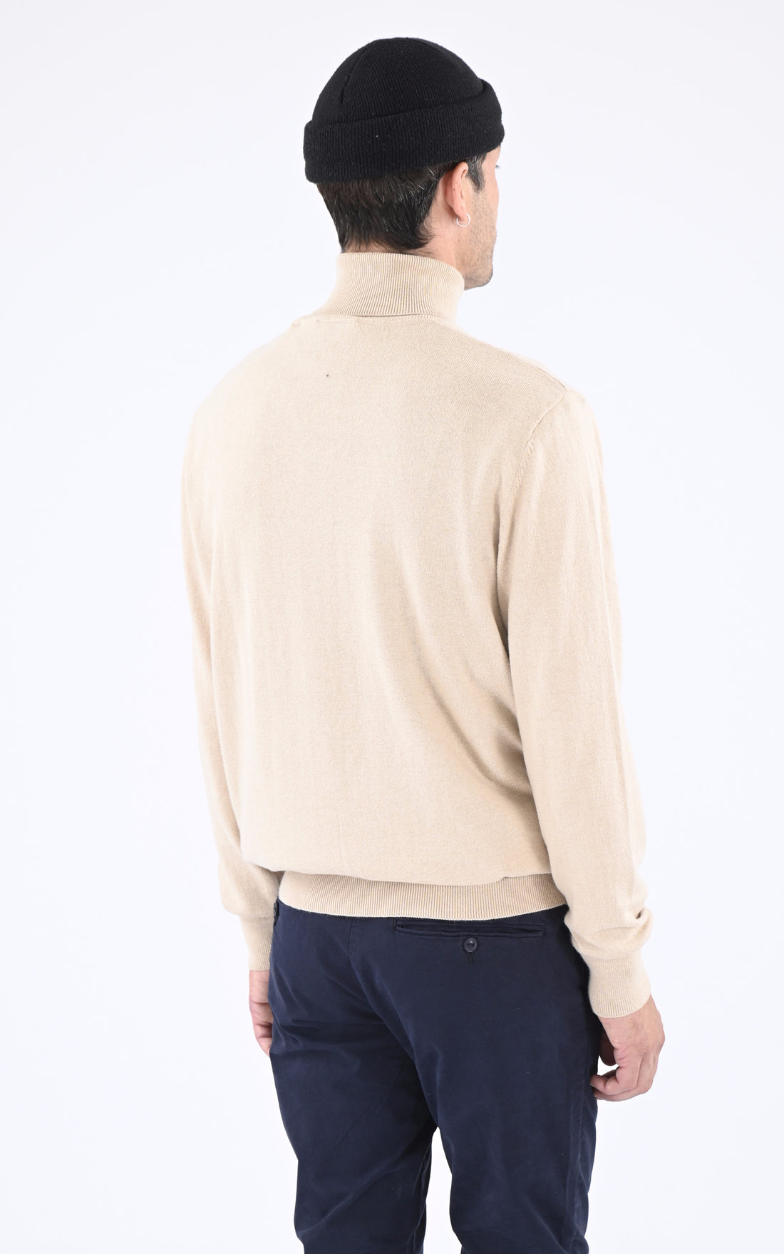 A &quot;PLBEAL4&quot; Beige Schott Pull Homme opened photo