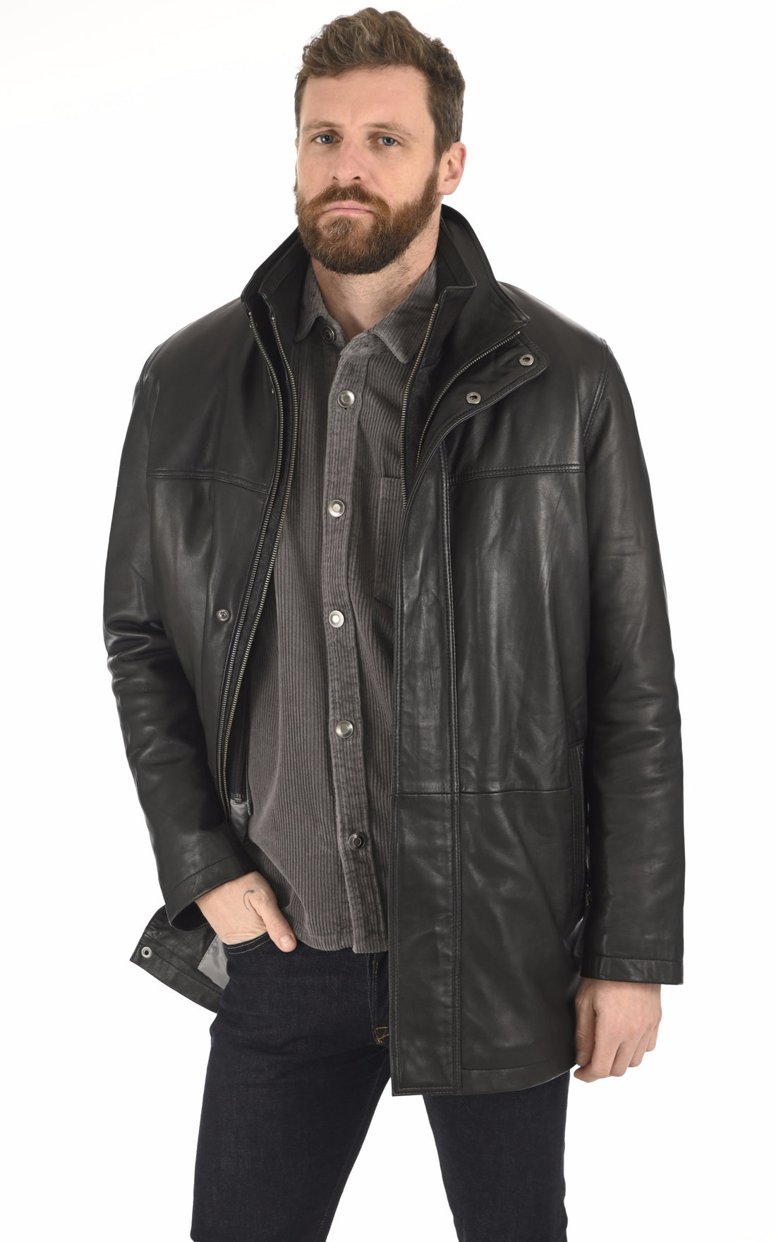 A &quot;MAX&quot; Noir La Canadienne 3/4 Homme opened photo
