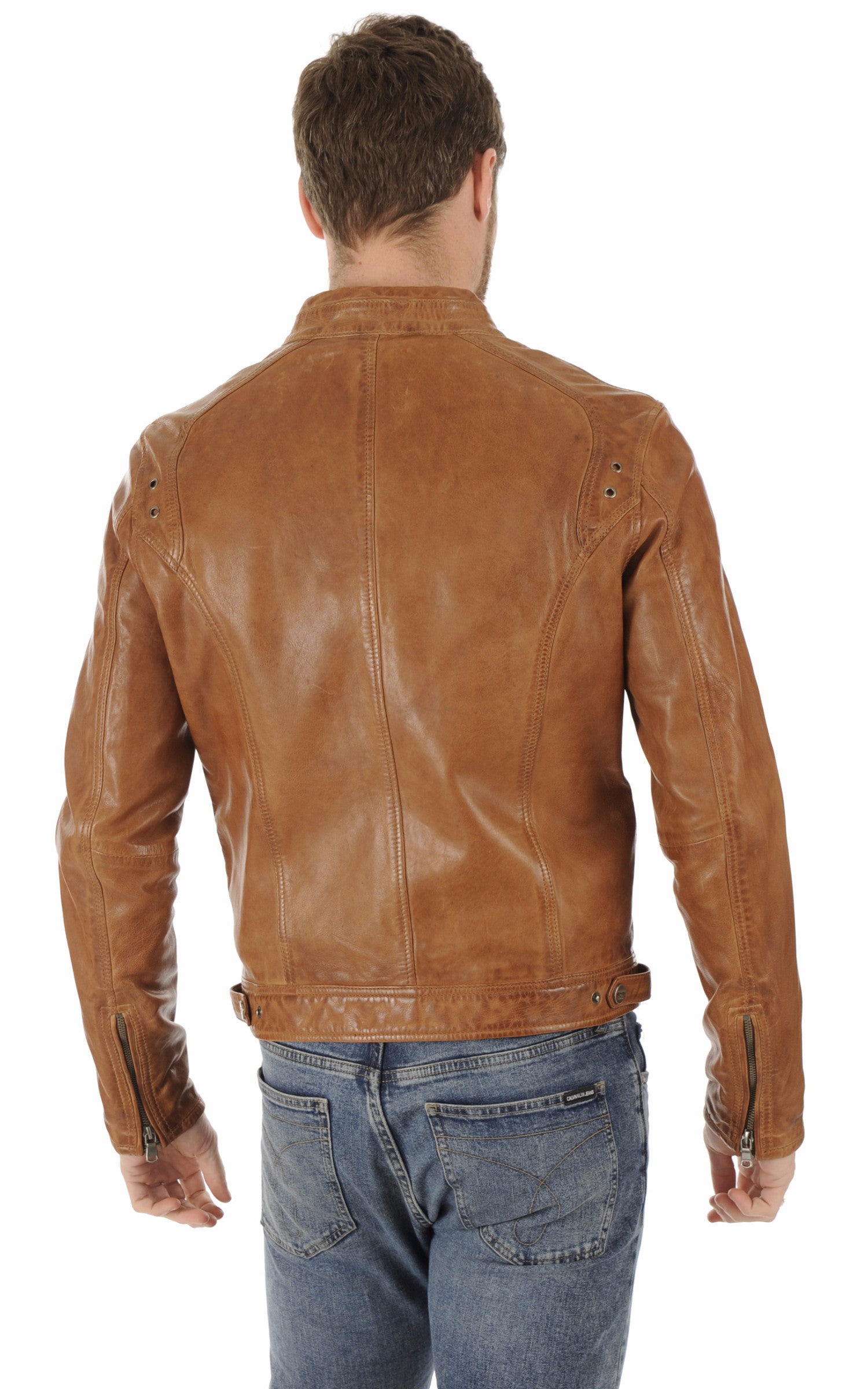 A &quot;DUSTIN 100233&quot; Cognac Daytona 73 Blouson Homme back photo