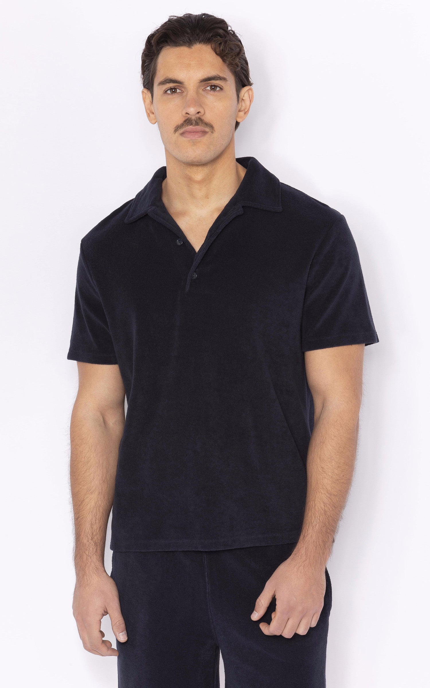 Navy Tobago terry cotton T-shirt 1