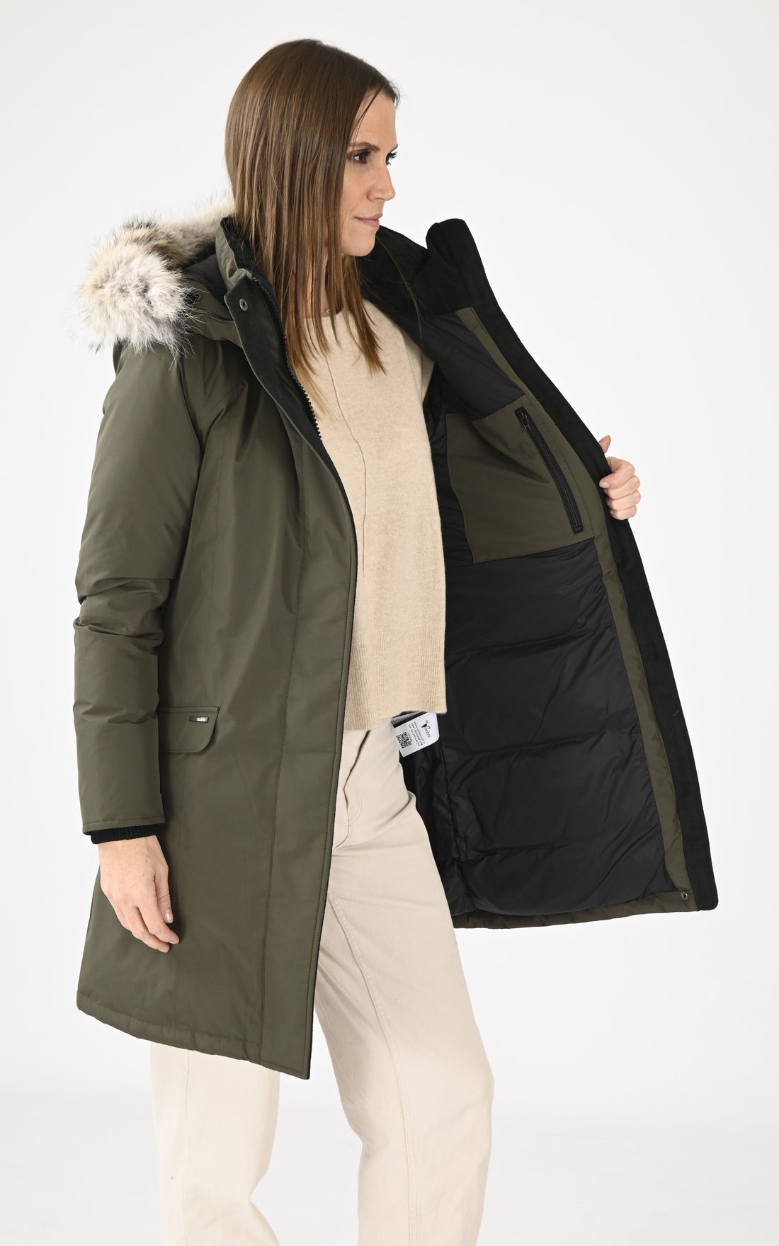 A &quot;REBECCA 3L&quot; Kaki Nobis Ves Doudoune Femme opened photo