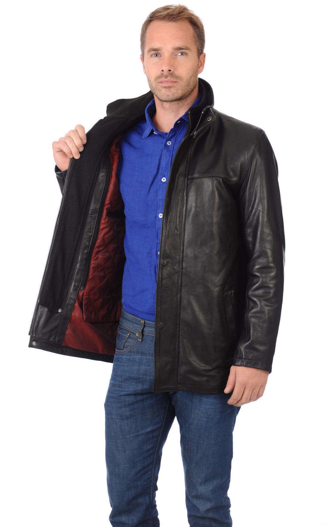 A &quot;LUSSAC&quot; Noir La Canadienne Blouson Homme opened photo