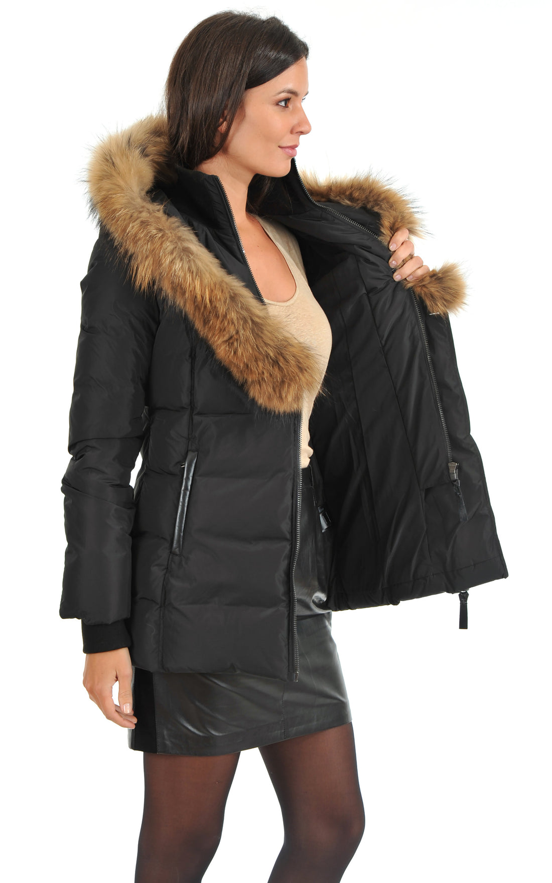 A &quot;ADALI-F&quot; Noir Mackage 3/4 Doudoune Femme opened photo