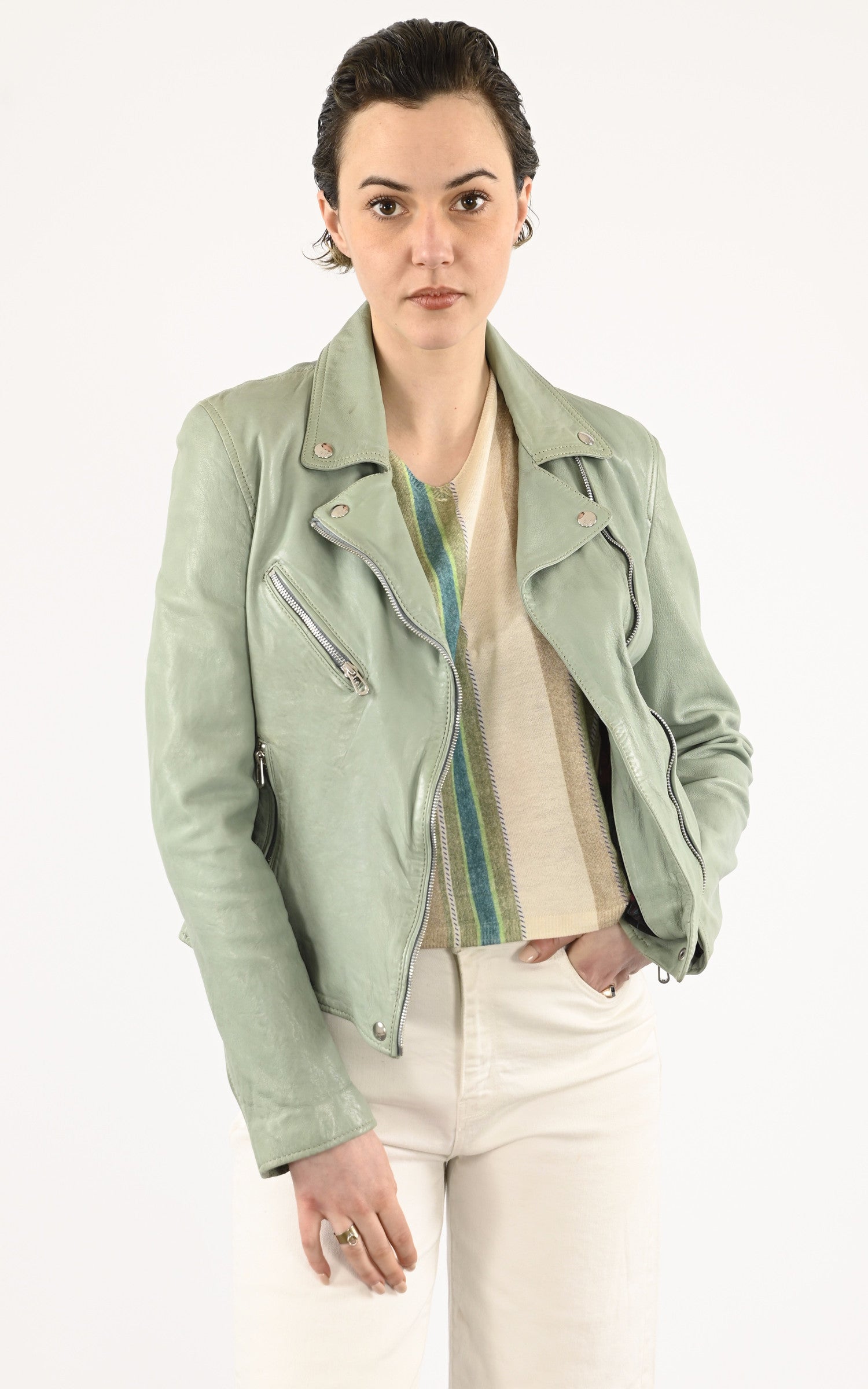 A &quot;OLYMPE 101964&quot; Vert de gris Rose Garden Blouson Femme opened photo 1