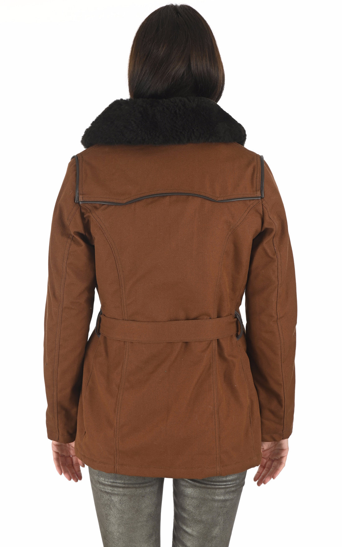 A &quot;CANADIENNE F&quot; Marron La Canadienne Veste Femme opened photo