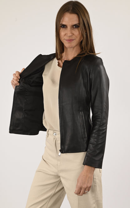 A &quot;BASIA FF&quot; Noir La Canadienne Blouson Femme interior photo