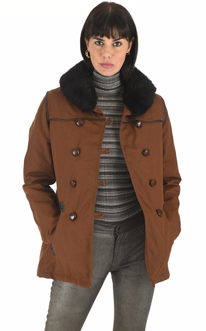 A &quot;CANADIENNE F&quot; Marron La Canadienne Veste Femme opened photo
