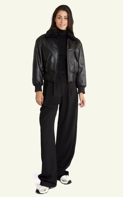 A &quot;DORA&quot; Noir Serge Pariente Blouson Femme back photo