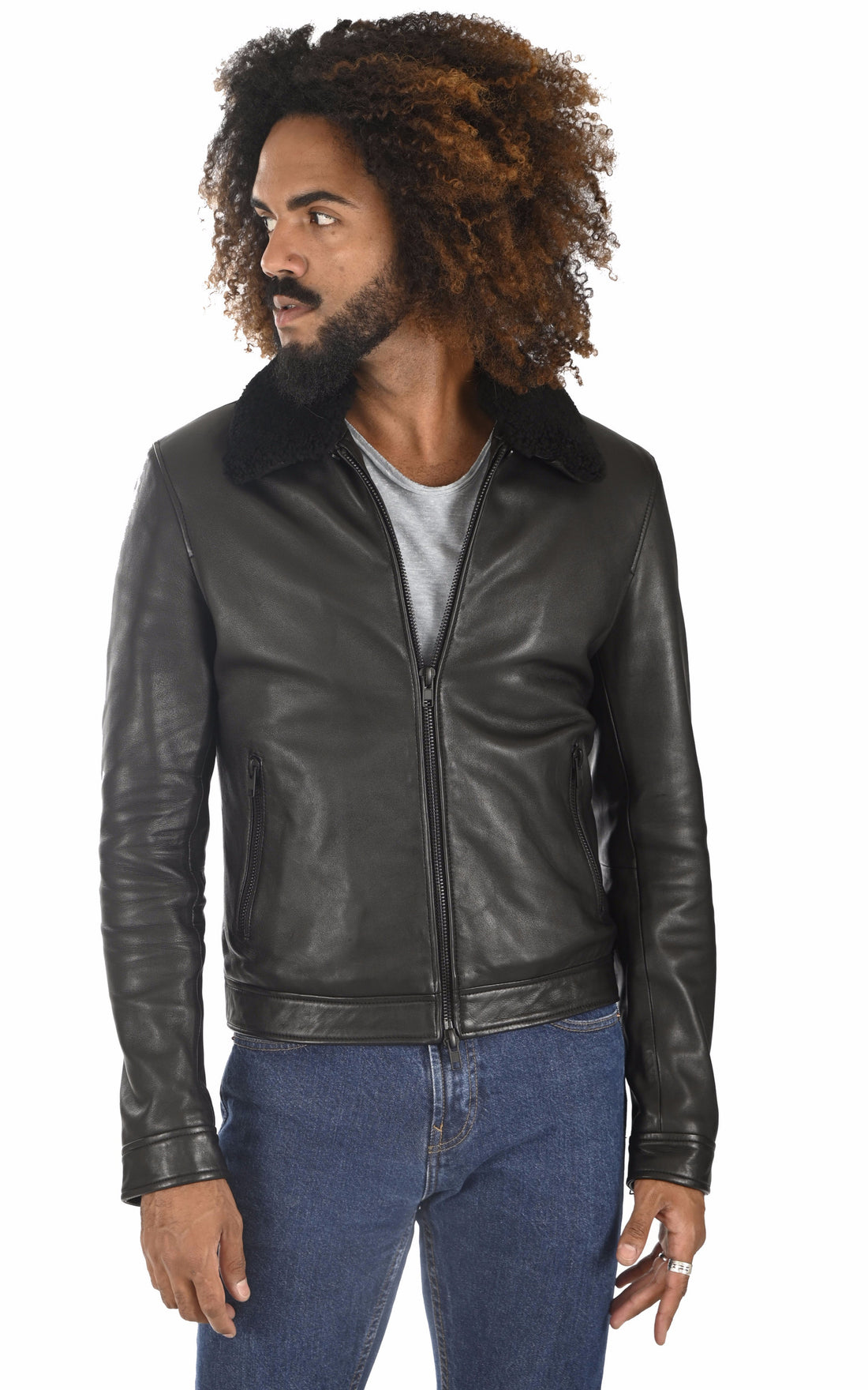 A &quot;RANDOM FUR&quot; Noir Serge Pariente Blouson Homme opened photo