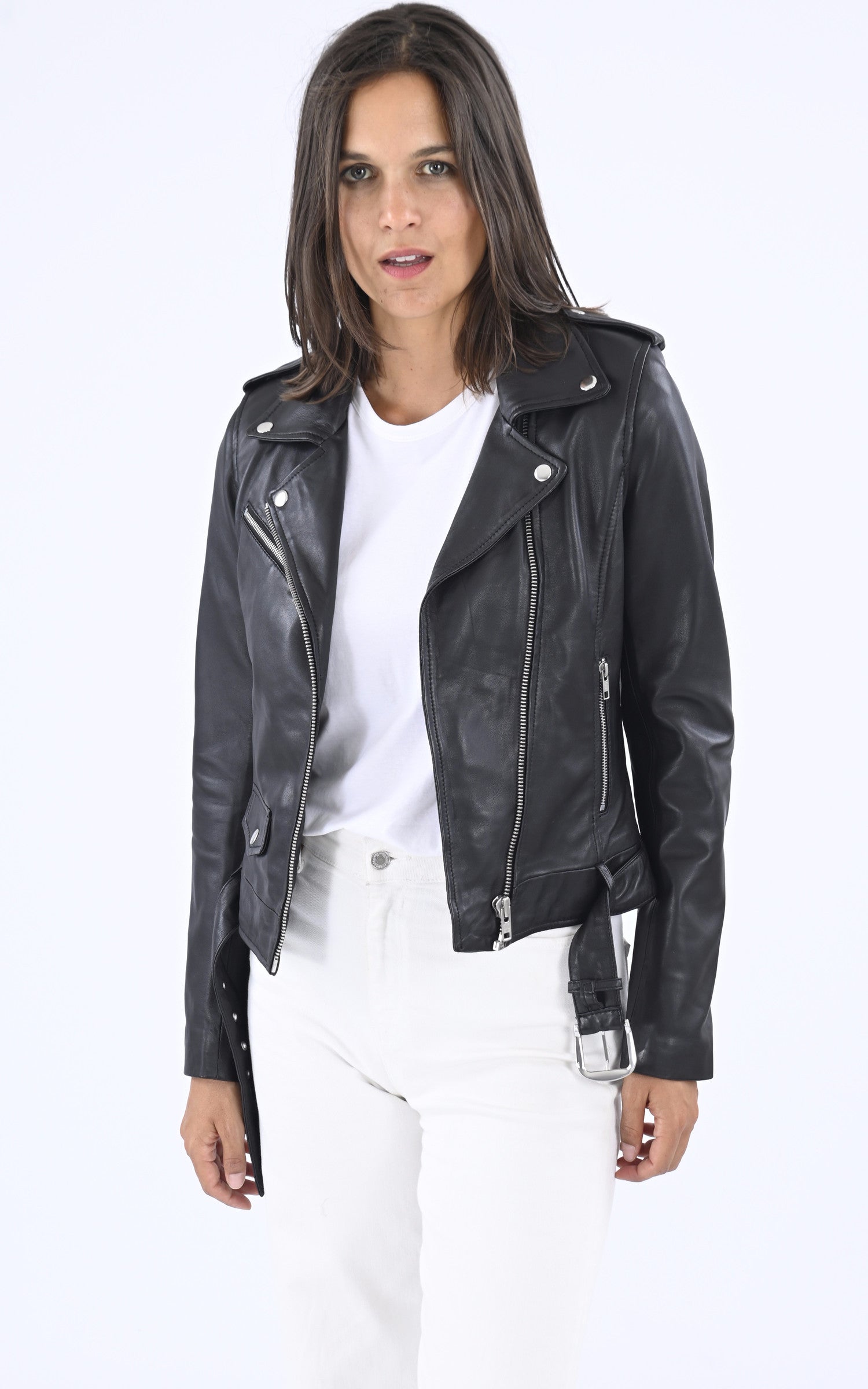 A &quot;ROCK GIRL&quot; Noir Serge Pariente Blouson Femme opened photo 1