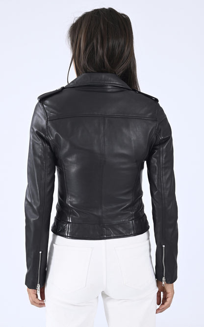 A &quot;ROCK GIRL&quot; Noir Serge Pariente Blouson Femme back photo