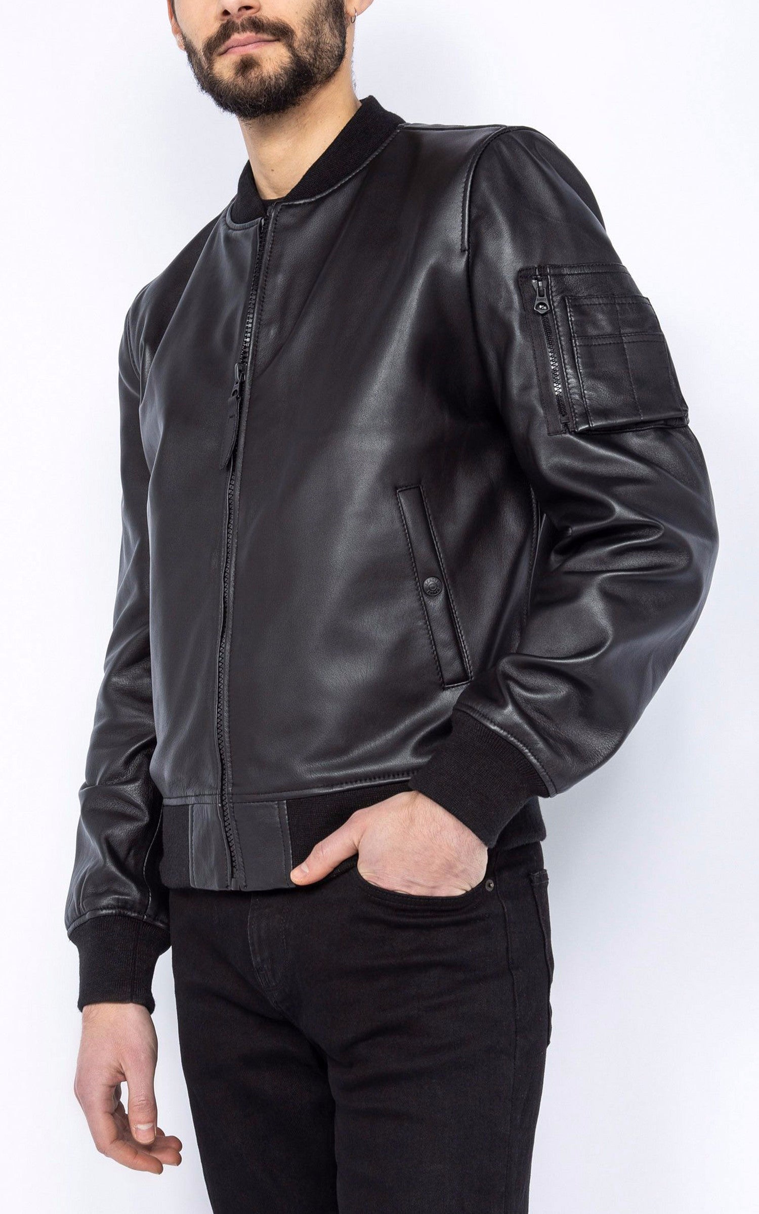 A &quot;LCQUEENS&quot; Noir Schott Blouson Homme closed photo