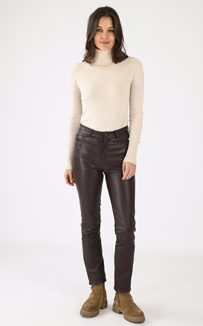 A &quot;JEAN&quot; Chocolat La Canadienne Pantalon Femme opened photo