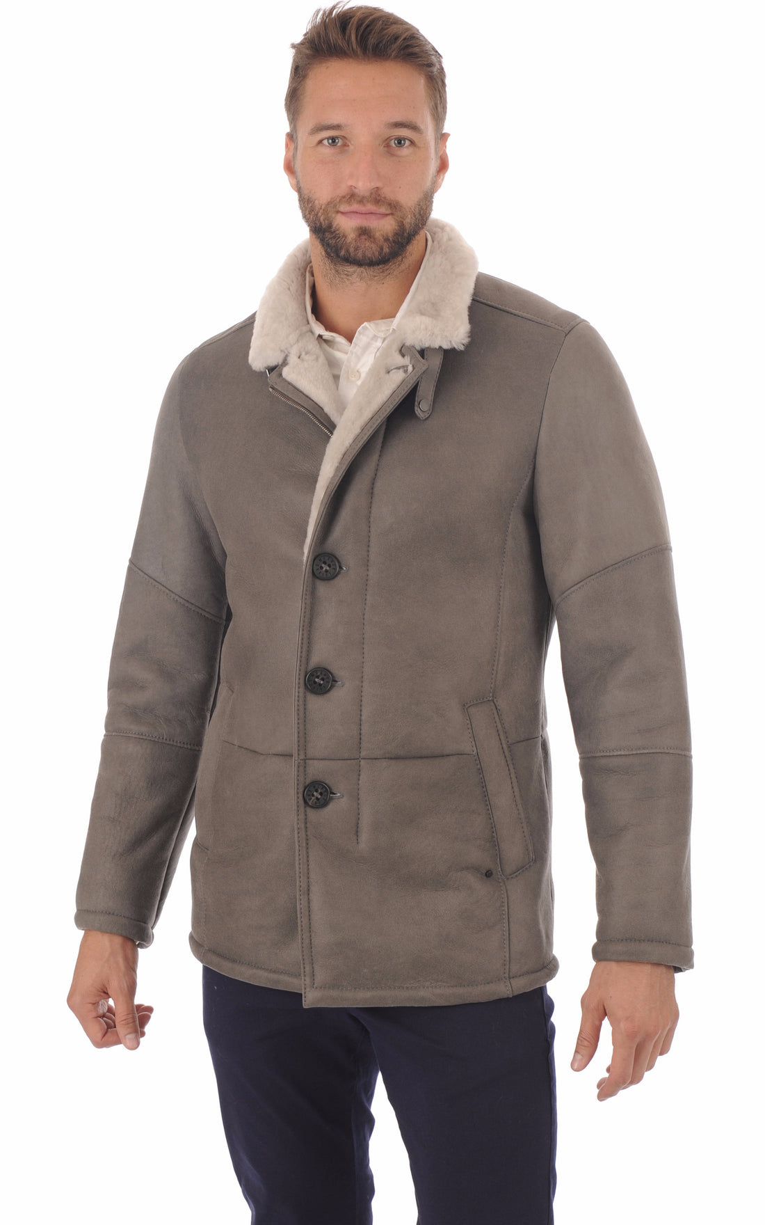A &quot;ANTHONY&quot; Taupe Christ 3/4 Homme opened photo