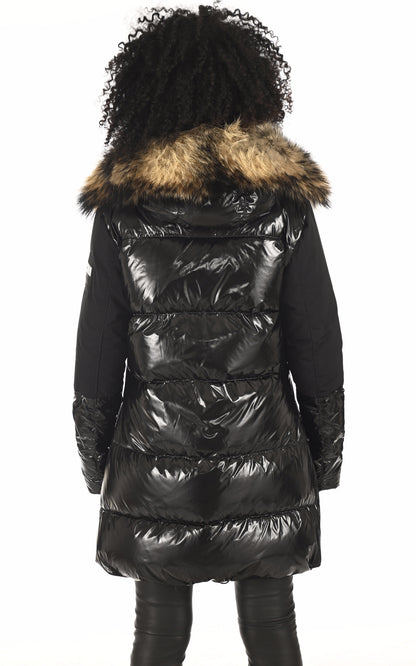 A &quot;KATRIN&quot; Black Flo&amp;Clo 3/4 Doudoune Femme back photo