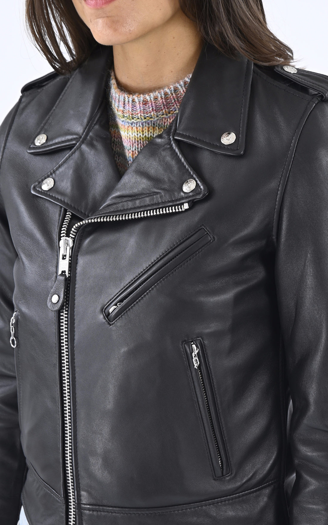 A &quot;LCW1601D&quot; Noir Schott Blouson Femme opened photo