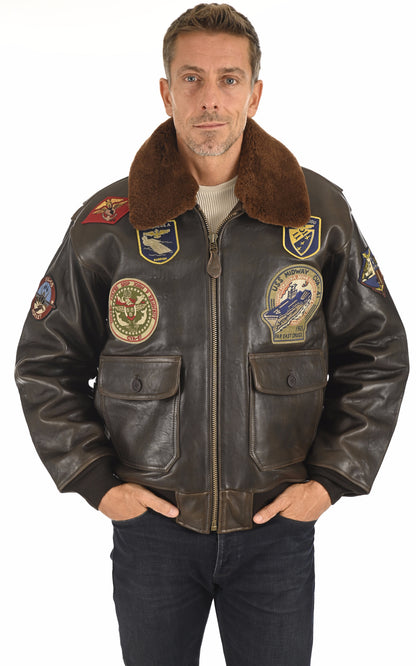 A &quot;G1TG&quot; Marron Schott Pilote Homme closed photo