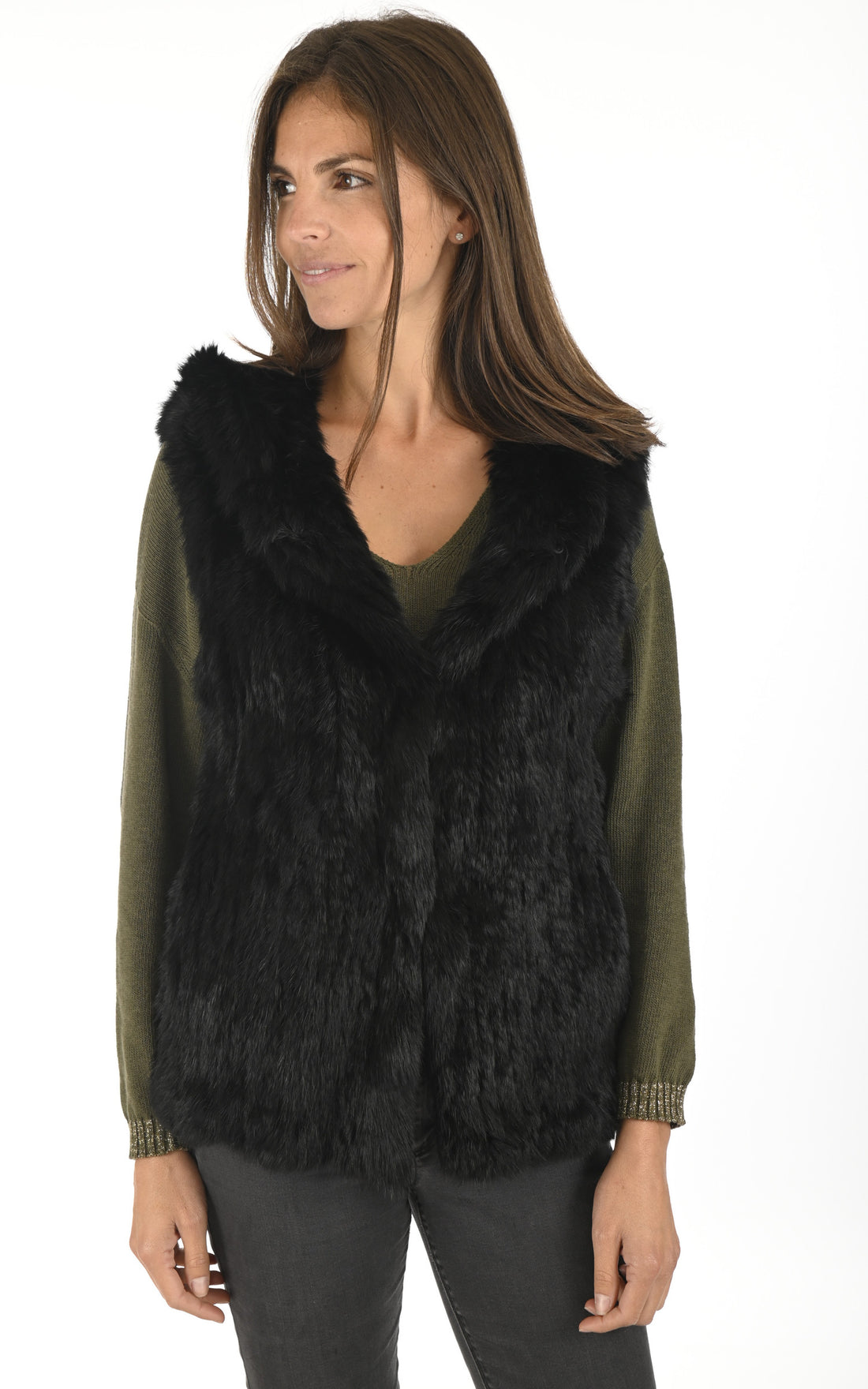 A &quot;2120V-RB/60&quot; Noir La Canadienne Gilet Femme opened photo