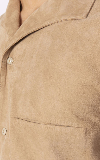 A &quot;CADAQUES&quot; Beige Rivieras Chemise Homme back photo