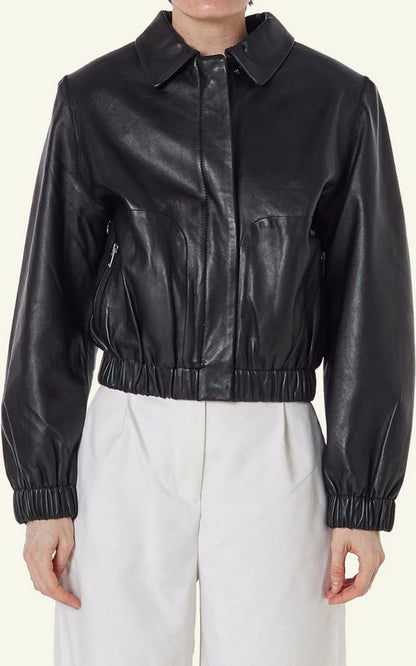 A &quot;CLOTILDE&quot; Black Serge Pariente Blouson Femme details photo