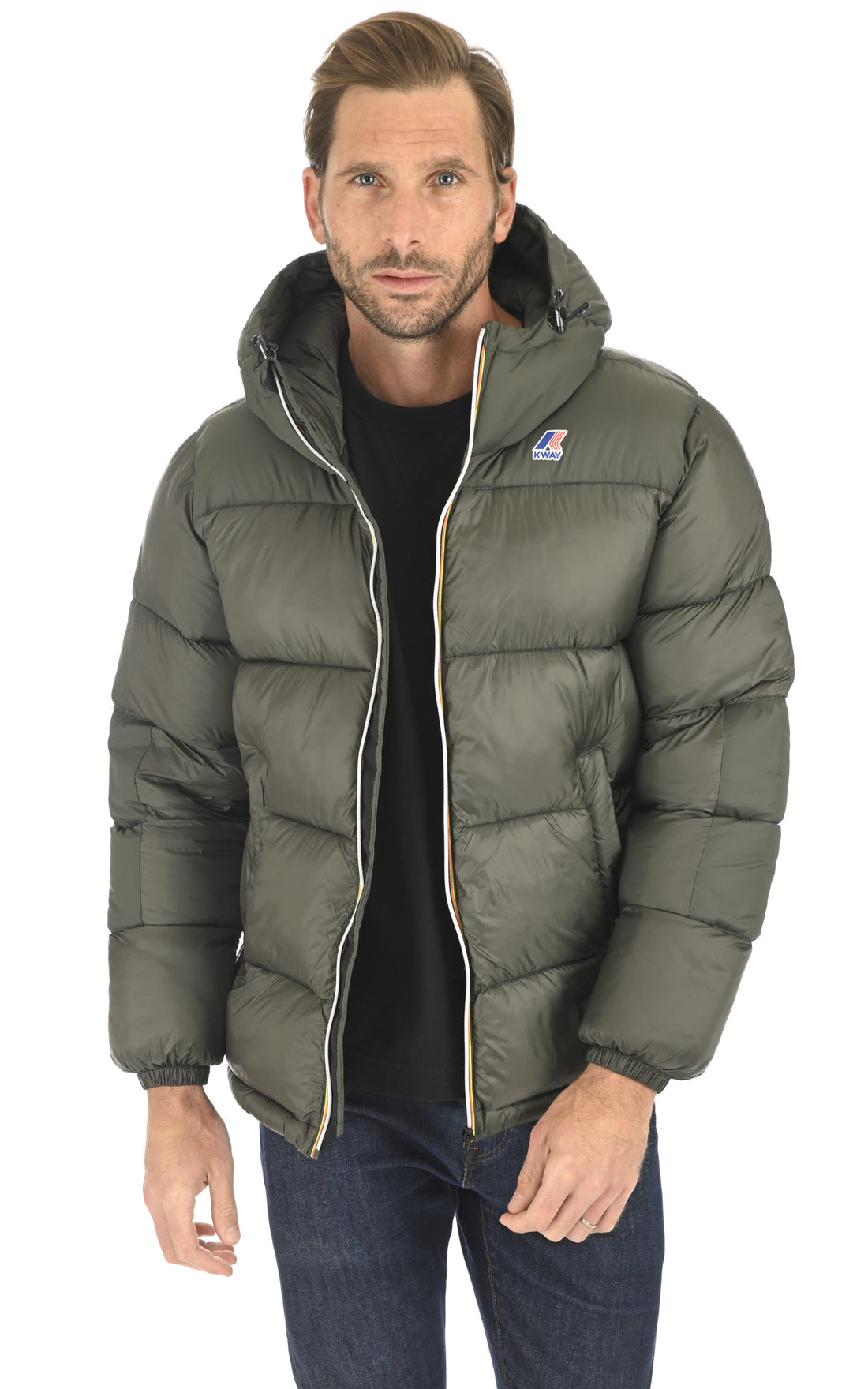 A &quot;CLAUDE HEAVY WARM K5115RW&quot; Kaki K-Way Blouson Mixte opened photo