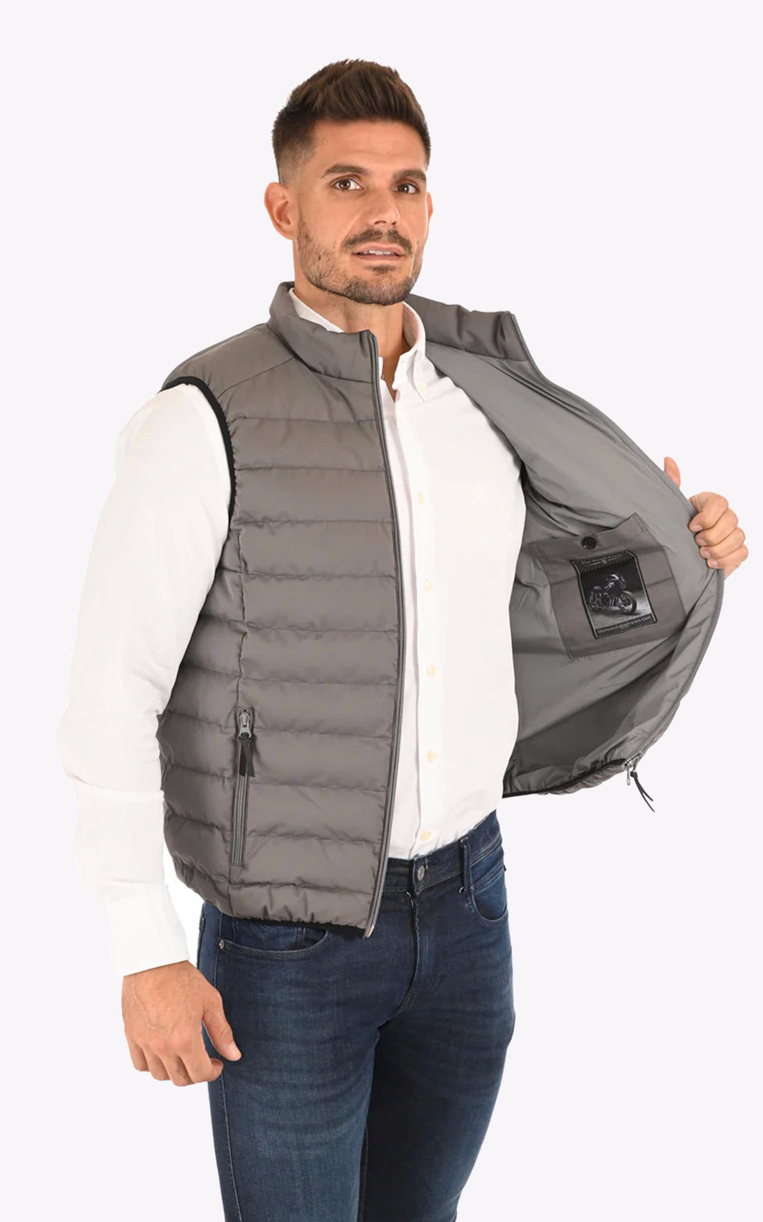 A &quot;2022042&quot; Gris The Royal Racer Gilet Homme opened photo