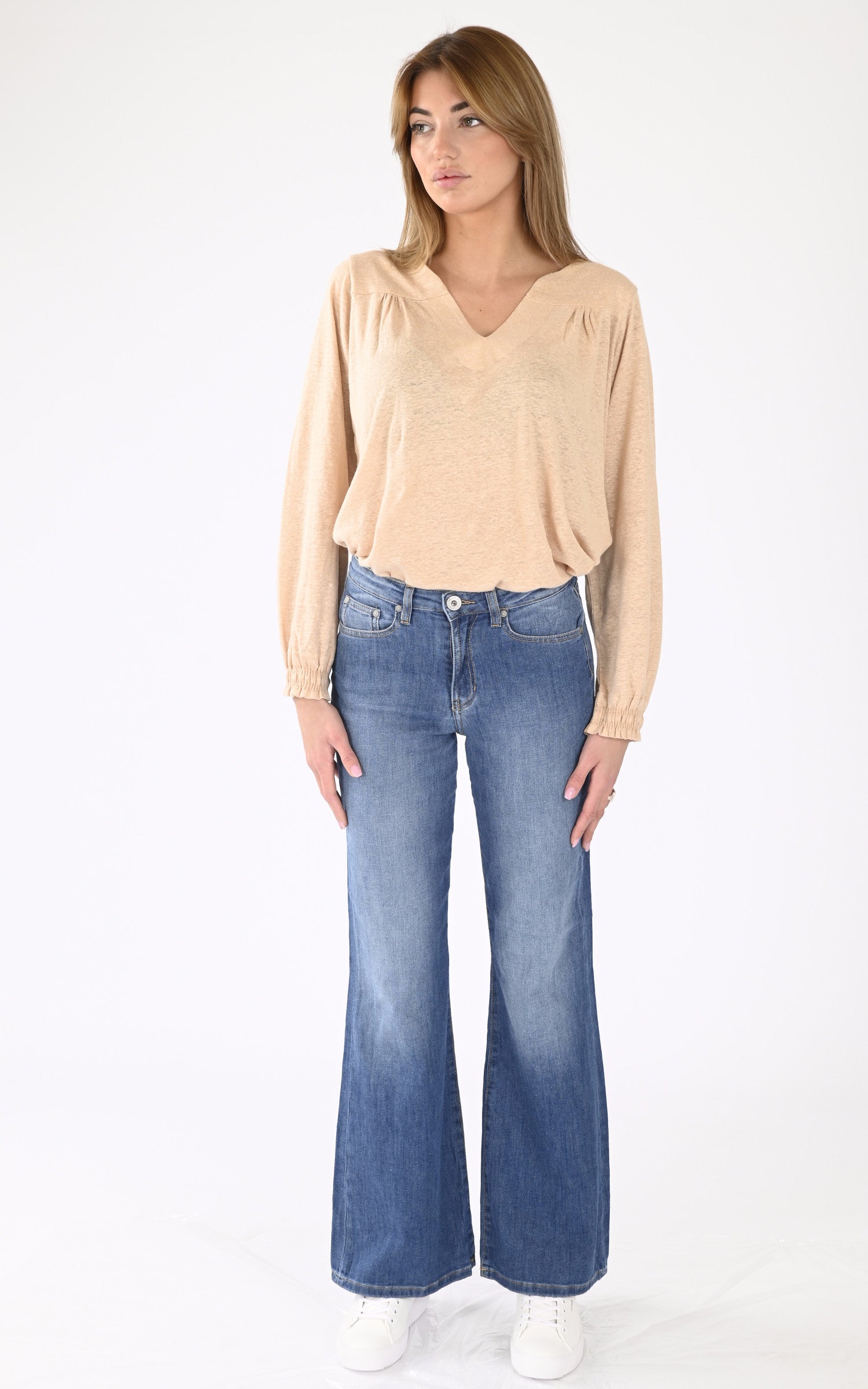 A &quot;TIAGO&quot; Bleu Denim Studio Pantalon Femme closed photo