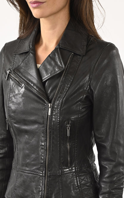 A &quot;JULIETTE 100096&quot; Noir Rose Garden Blouson Femme details photo