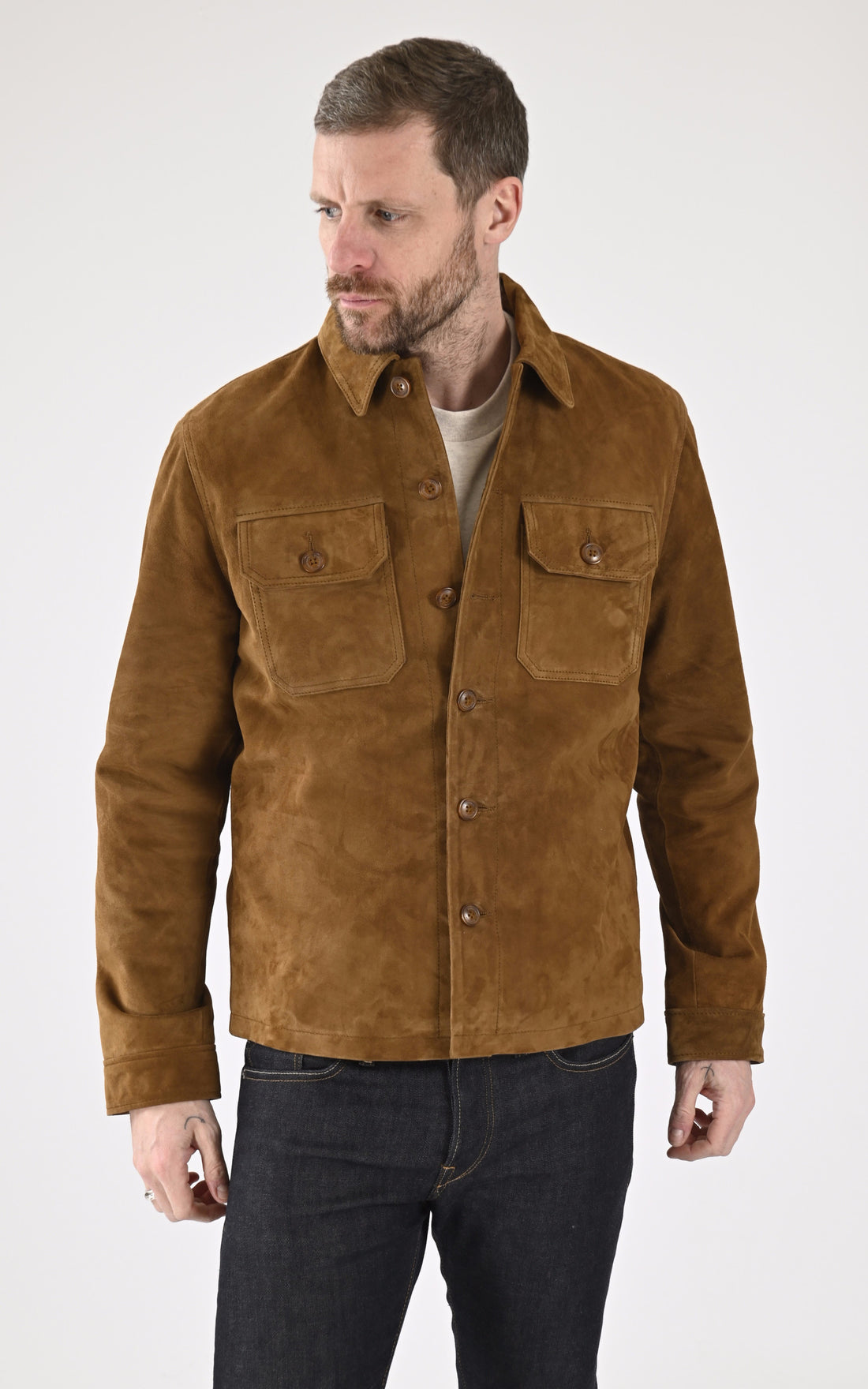 A &quot;LCBRONXS&quot; Cognac Schott Veste Homme opened photo