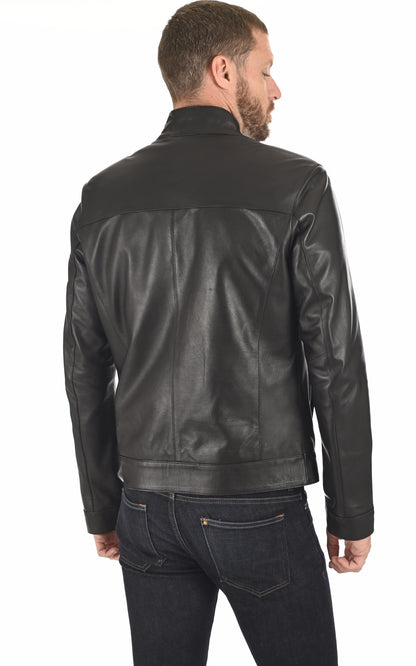 A &quot;MILOS&quot; Noir La Canadienne Blouson Homme back photo