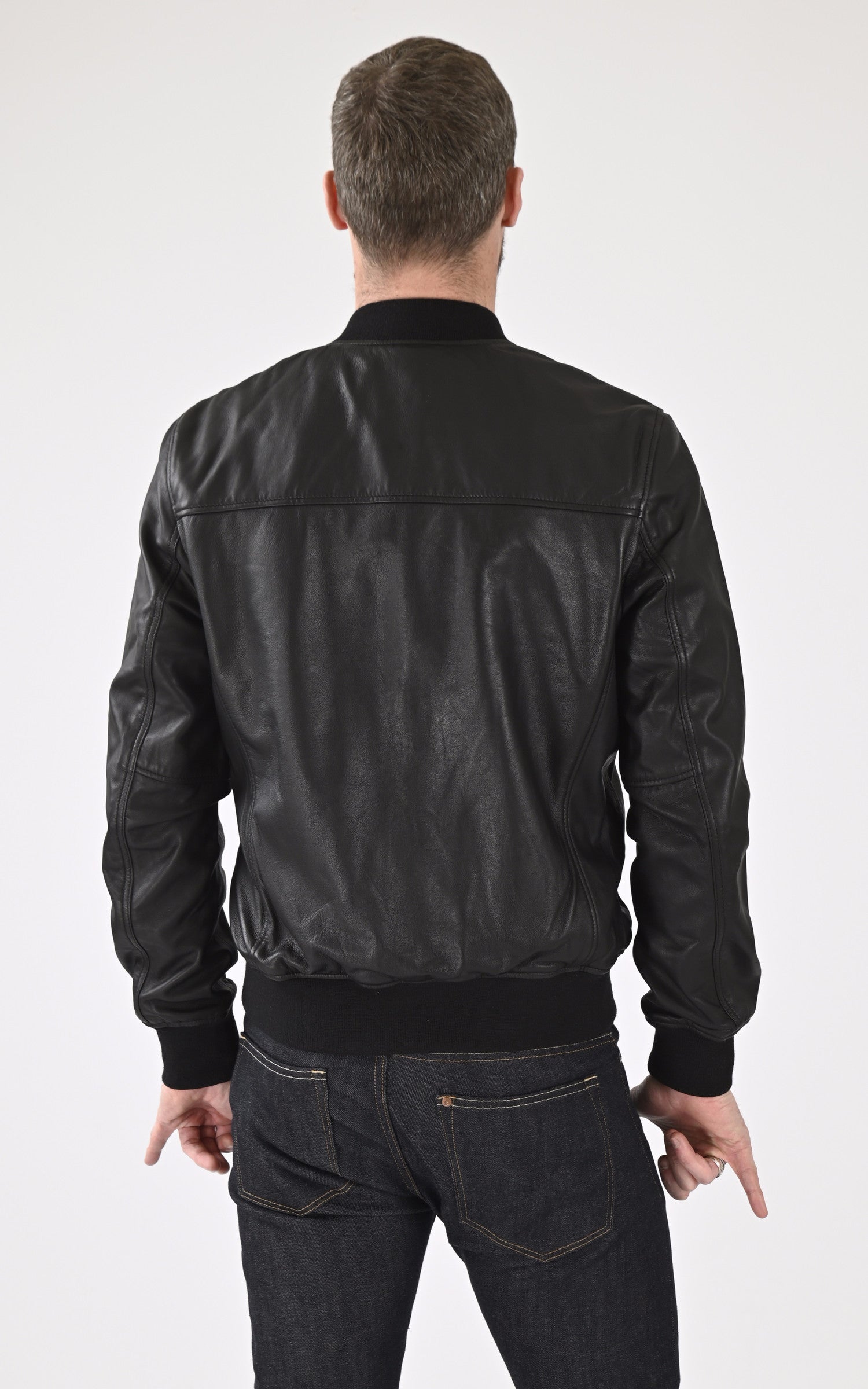 A &quot;LC JEFFERSON&quot; Noir Schott Blouson Homme back photo