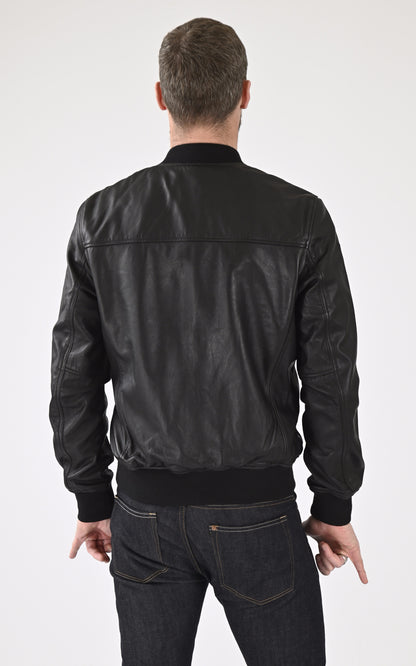 A &quot;LC JEFFERSON&quot; Noir Schott Blouson Homme back photo
