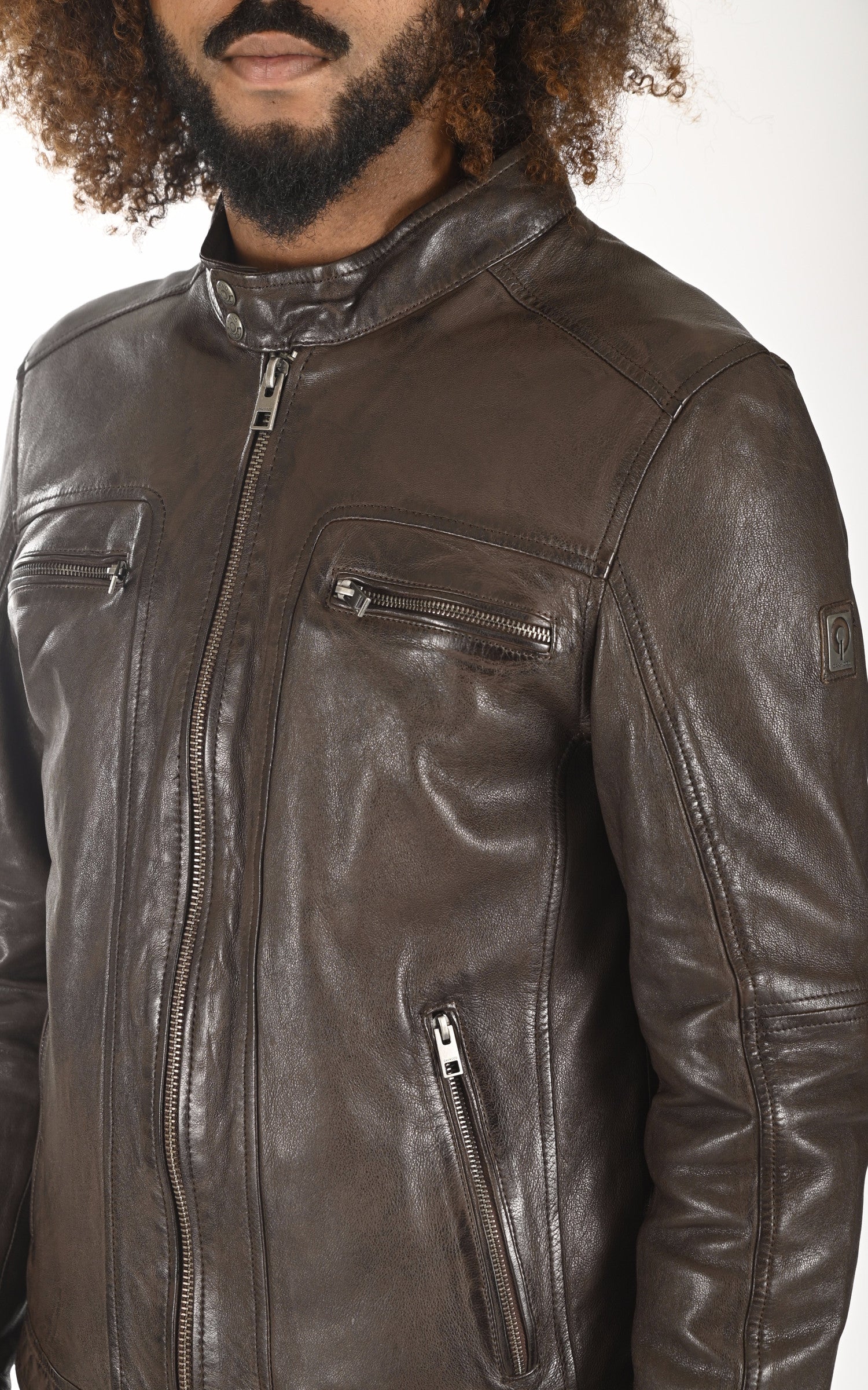 A "DRINK 63036" Chocolat Oakwood Blouson Homme details photo 5